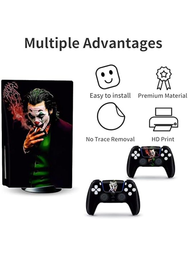 IINE PS5 Optical Drive Version Sticker, Sony PS5 Console Controller Skins Set, Skin Wrap Decal Sticker PS5 Disk Edition, Protective Film Sticker for PS5 Skin Joker , Vinyl Sticker Cover Sticker - Image 3